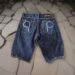 Parish Jean Short Mens Size 34 Y2K Baggy Skater Embroidered Hip Hop Uprise